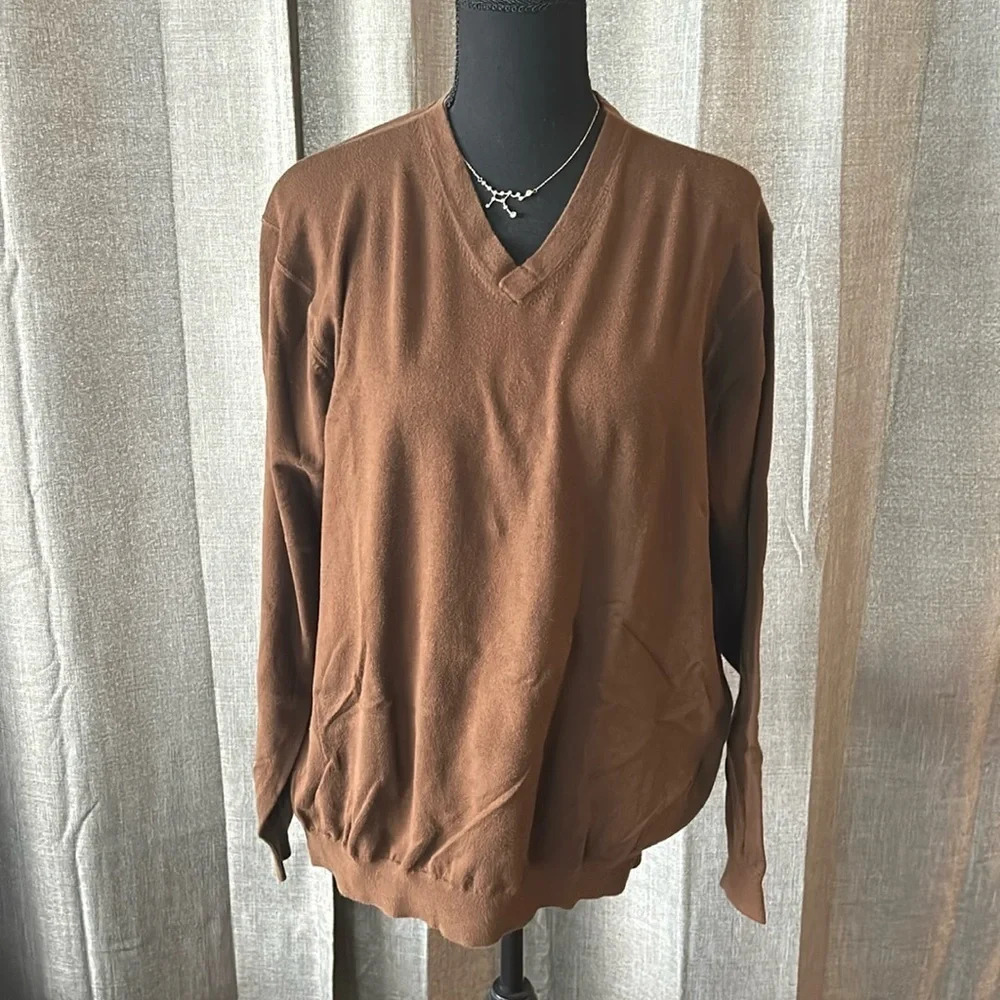 Brown Tommy Bahama V Neck Sweater